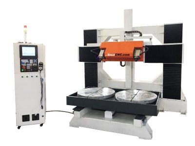 CNC Router 5 axis Milling Machine, 2 Tables Rotary, Precision Heavy Weight