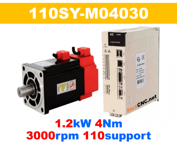 เซอร์โวมอเตอร์ไดร์ Servo Motor & Drive 1.2KW 4Nm 3000rpm 110support