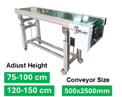 Conveyor Belt PVC 500x2500 mm สายพานลำเลียง ปรับระดับความสูงได้