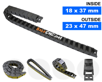 กระดูกงูร้อยสายไฟ Cable Drag Chain แบบมีตัวปิด ขนาด 18×37 mm R38