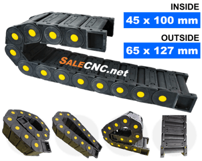 กระดูกงูร้อยสายไฟ Cable Drag Chain แบบมีตัวปิด ขนาด 45×100 mm R75