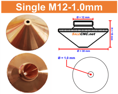 Laser Nozzle M12-1.0mm (Single) หัวตัดไฟเบอร์เลเซอร์