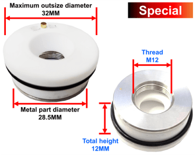 Ceramic Ring for CNC Laser CO2 + Fiber D32/28.5mm M12