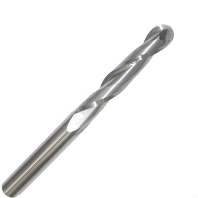 Two Spiral Flute Ball Nose Bits, Diameter 4mm