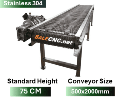 Conveyor Belt Steel Mesh แบบเหล็กตาข่าย 500x2000x750 mm Stainless 304