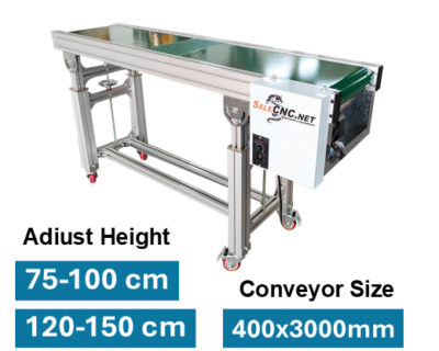 Conveyor Belt PVC 400×3000 mm ปรับระดับความสูงได้