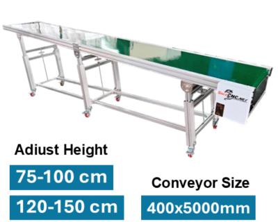 Conveyor Belt PVC 400x5000 mm ปรับระดับความสูงได้
