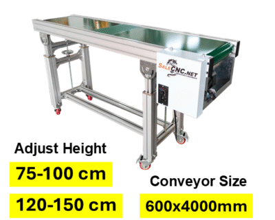 Conveyor Belt PVC 600x4000 mm สายพานลำเลียง ปรับระดับความสูงได้