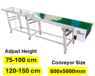 Conveyor Belt PVC 600x5000 mm สายพานลำเลียง ปรับระดับความสูงได้