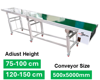 Conveyor Belt PVC 500x5000 mm สายพานลำเลียง ปรับระดับความสูงได้