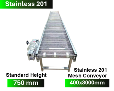 Stainless 201 Mesh Conveyor 400x3000 mm